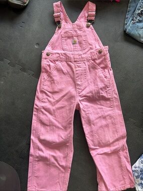 Carhartt Pink Kids' Cotton Overalls with Bib Pocket